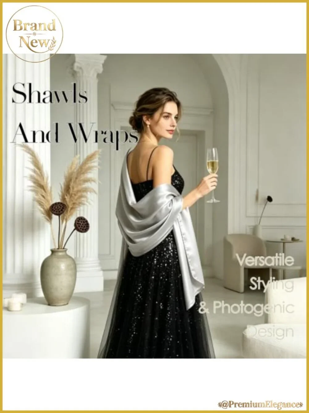 Satin Shawl Wrap for Evening Dresses Wedding Formal Cover Up